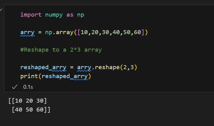 Reshaping the array