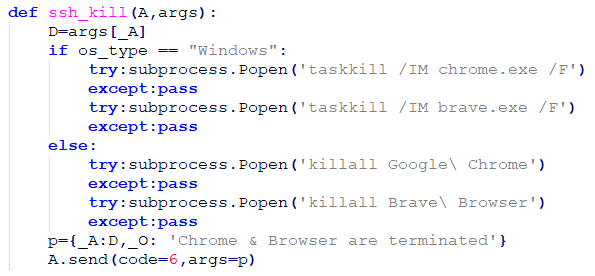 Figure 12. Implementation of the ssh_kill command Figure 12. Implementation of the ssh_kill command