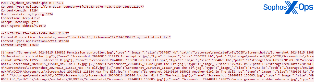 A screenshot of a packet capture