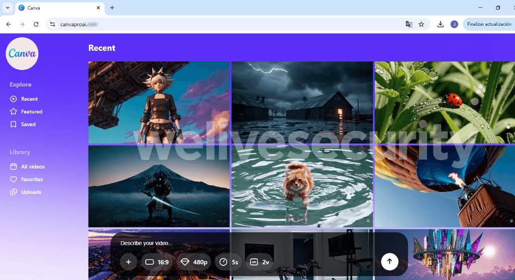 Figure 4. Fake Canva site