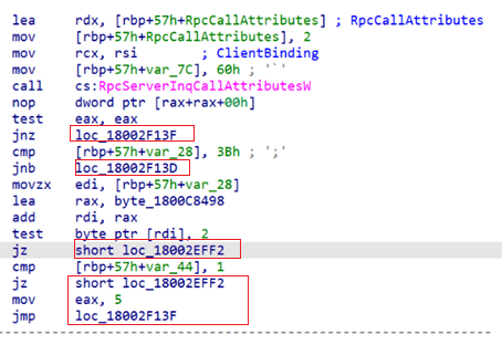 The security callback conditions in assembly