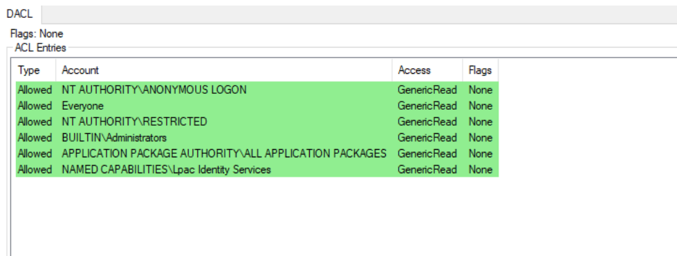 Security descriptor for ALPC port