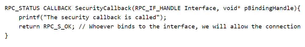 The security callback
