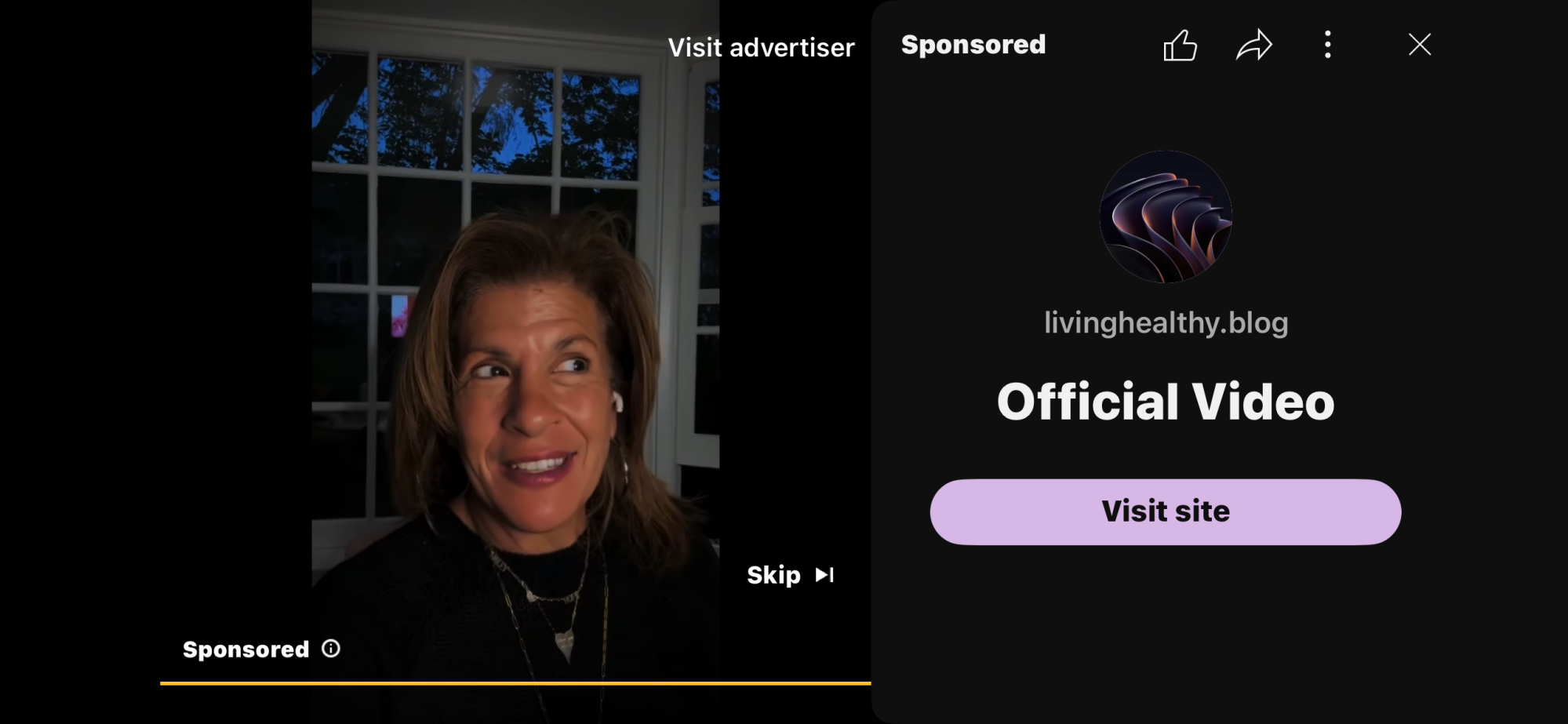 a youtube video ad featuring a deepfake of hoda kotb